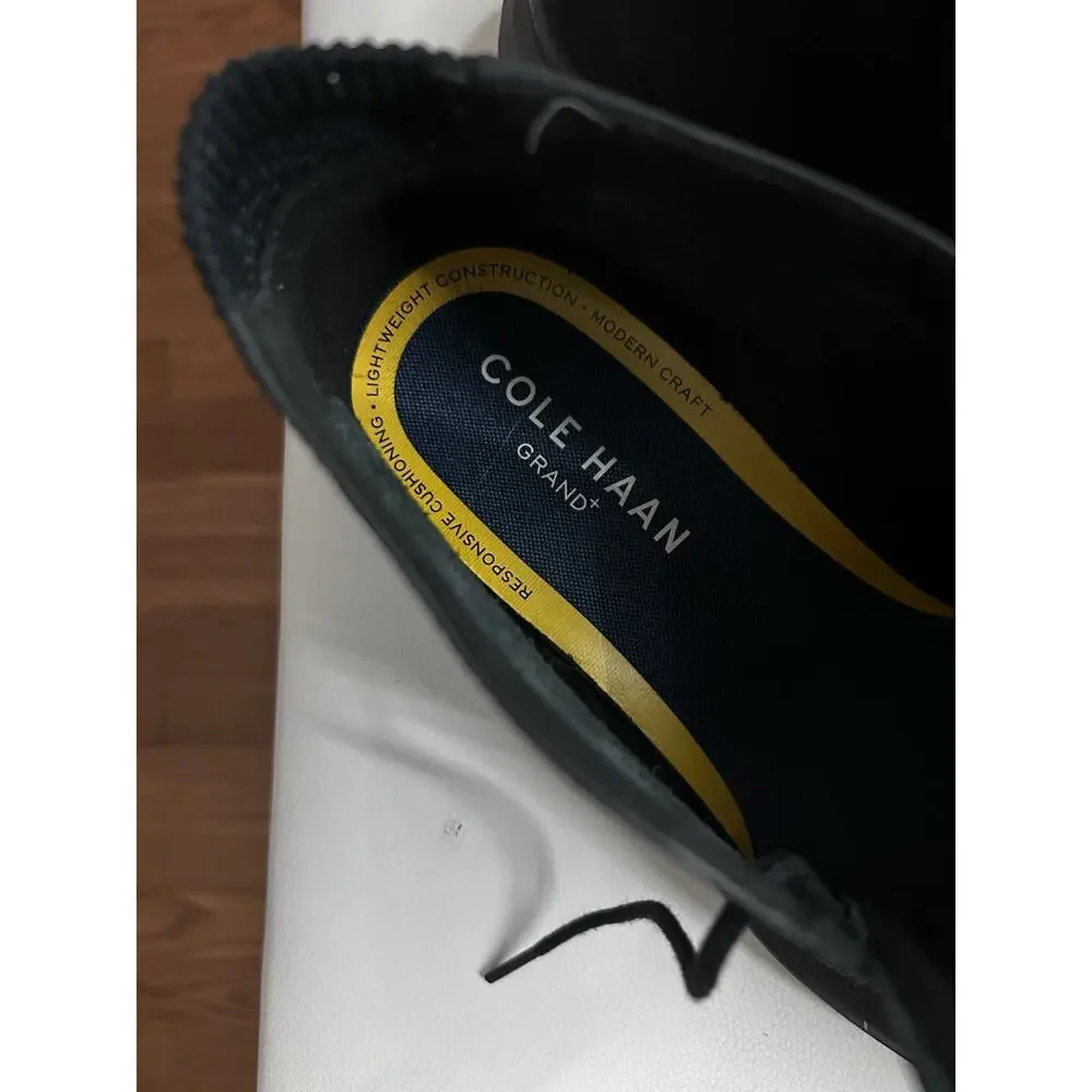 Cole Haan Boots Men 8.5 Black Grand + Lace Up Suede
